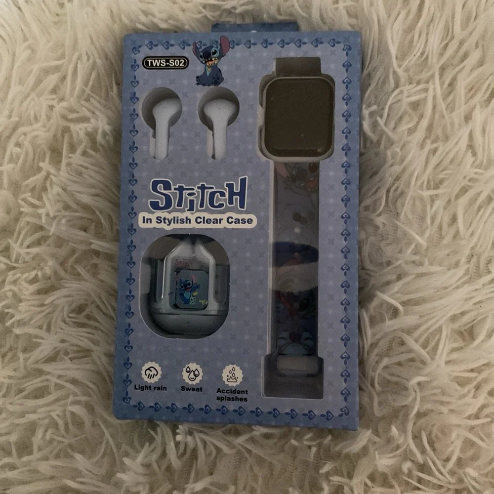 Stitch smart watch and Wireless Earbuds - Blue